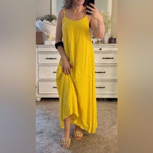 A Loves A M Maxi Dress Yellow w/Black&White Flower Sz s